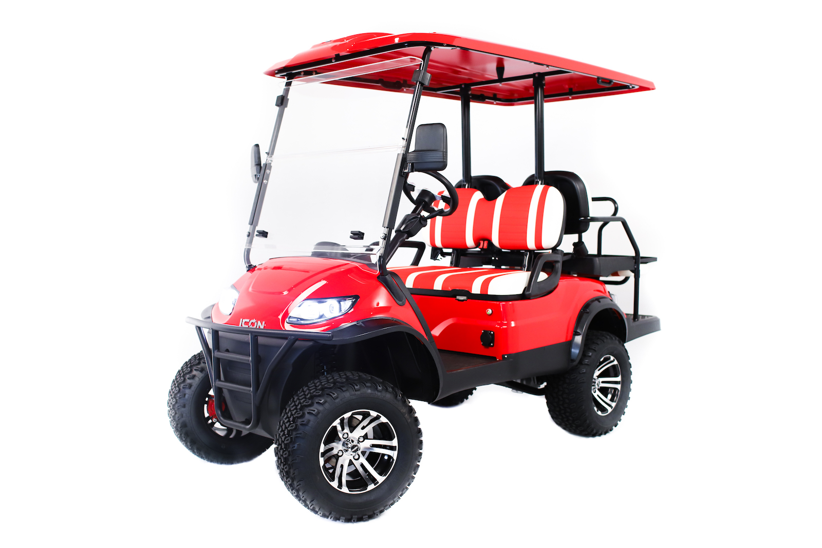 red golf cart product shot