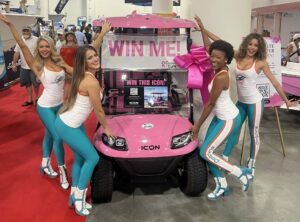 Cruise Pink for a Cure to win this Pink ICON Golf Cart